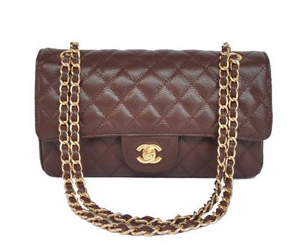 Replica Chanel 2.55 Double Flap Bag Brown with Gold Hardware Outlet